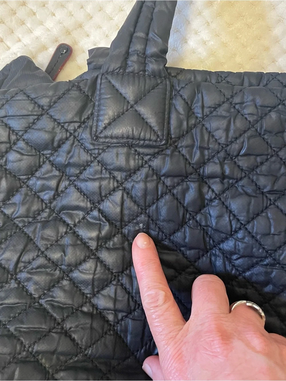 MZ Wallace Metro Quilted Black Tote medium